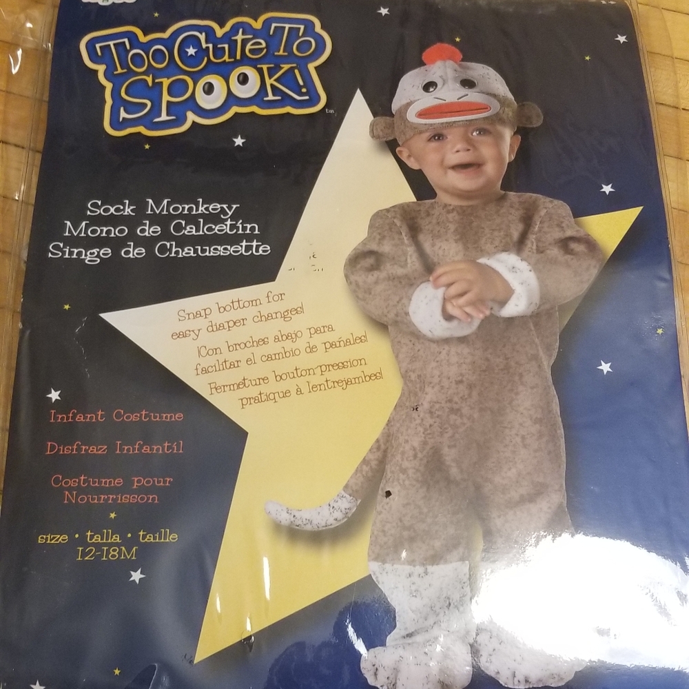 Toddler Sock Monkey Costume: 12-18 M